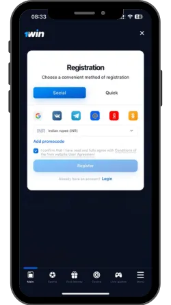 1Win India registration